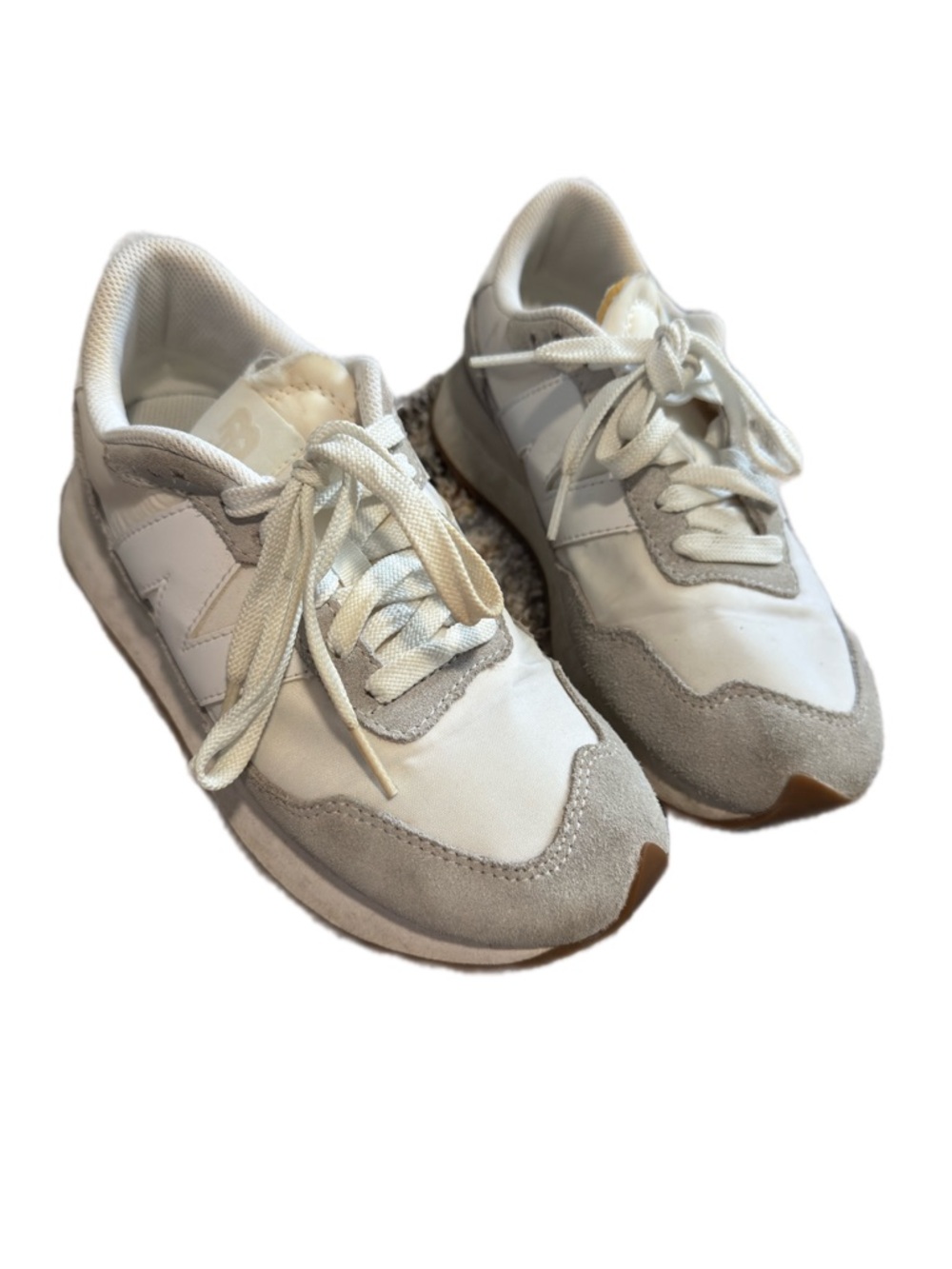 New Balance 237 White and Light Gray Women's Retro Runner Sneakers